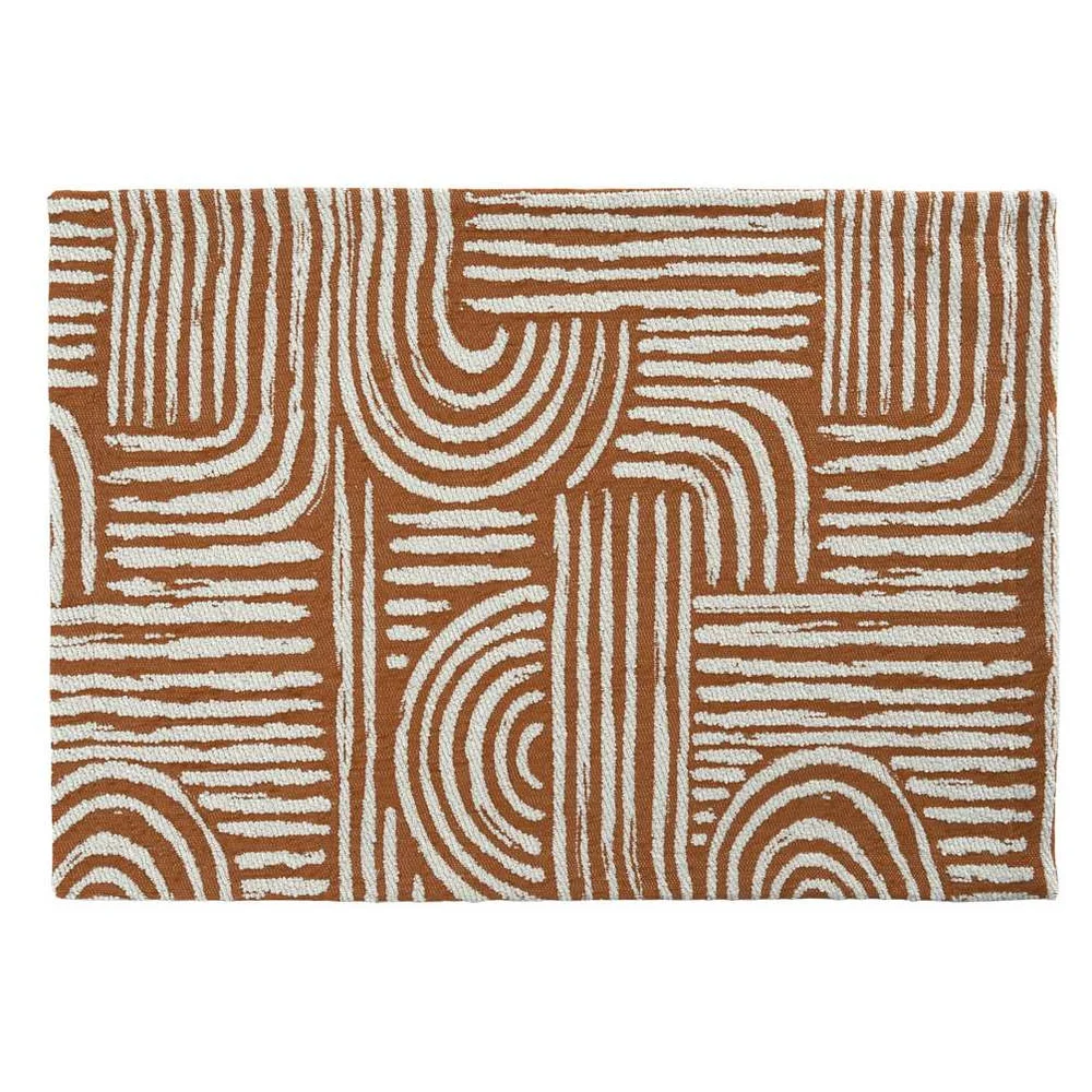 Žakárový běhoun na stůl Arcus, 40 x 100 cm, burnt sienna