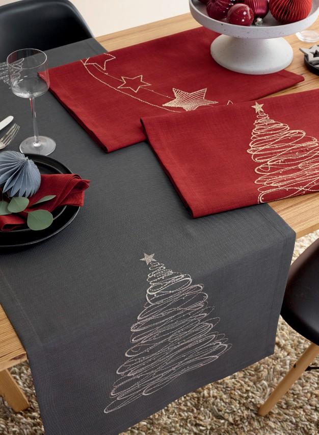 Dream Tree Loft 50x150 hranatý - 26 burgundy - Stolní běhoun