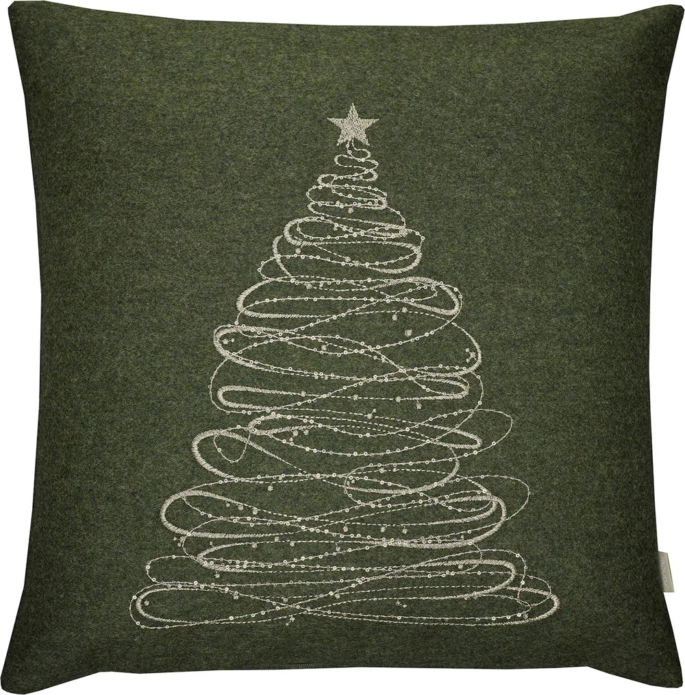 Vlněný povlak na polštář Dream Tree, 40 x 40 cm, dark green