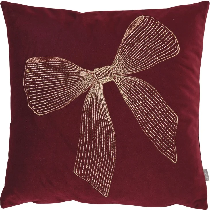 Dekorativní povlak na polštář Ribbon, 40 x 40 cm, burgundy