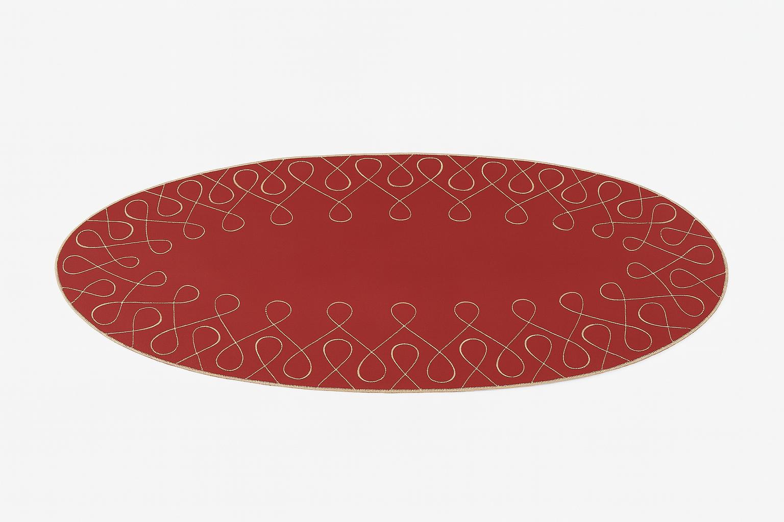 Oválné prostírání Curly, 36 x 88 cm, burgundy