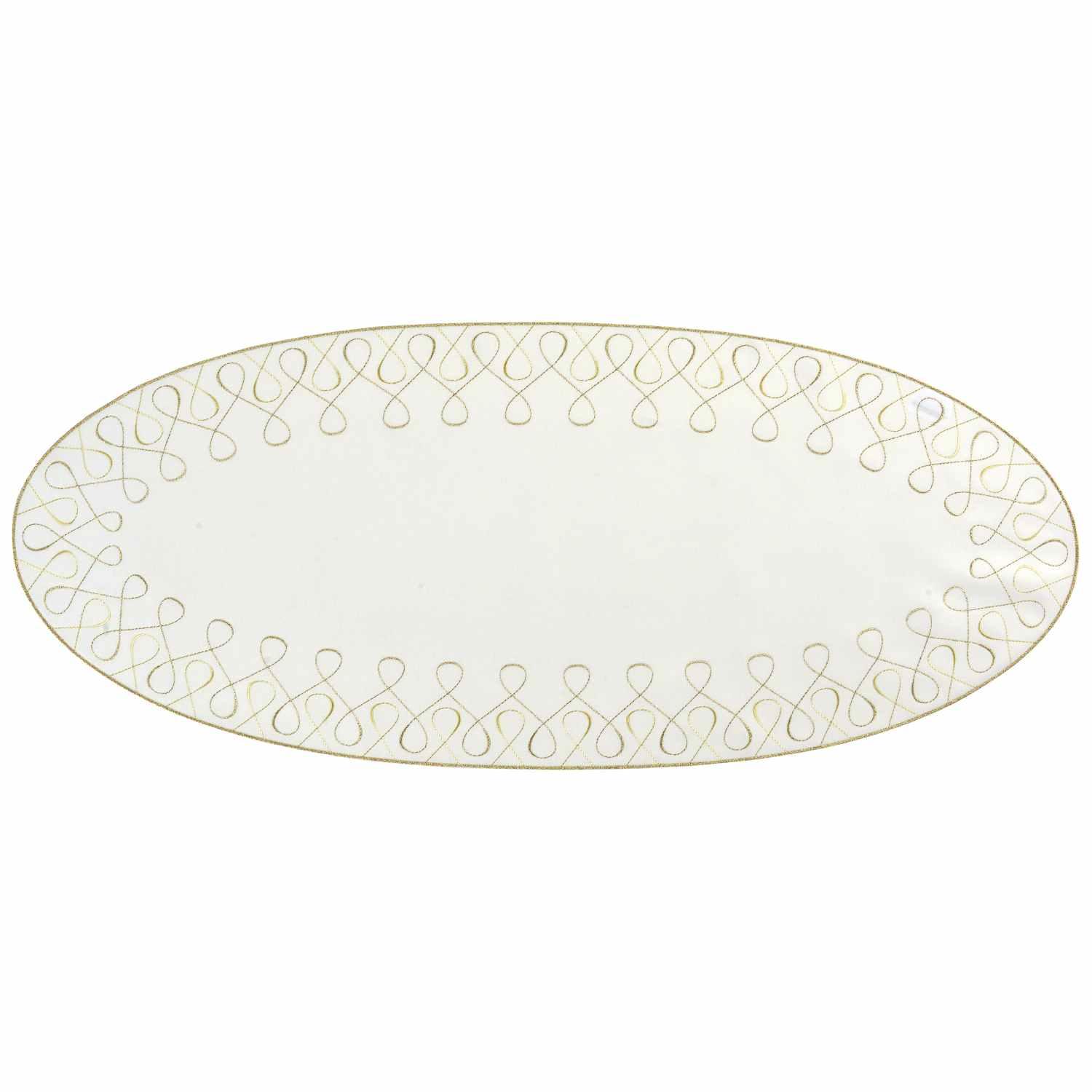 Oválné prostírání Curly, 36 x 88 cm, ecru