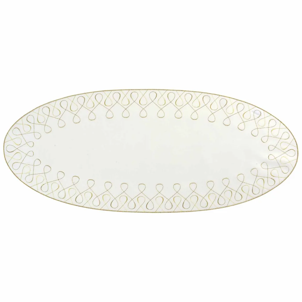 Oválné prostírání Curly, 36 x 88 cm, ecru