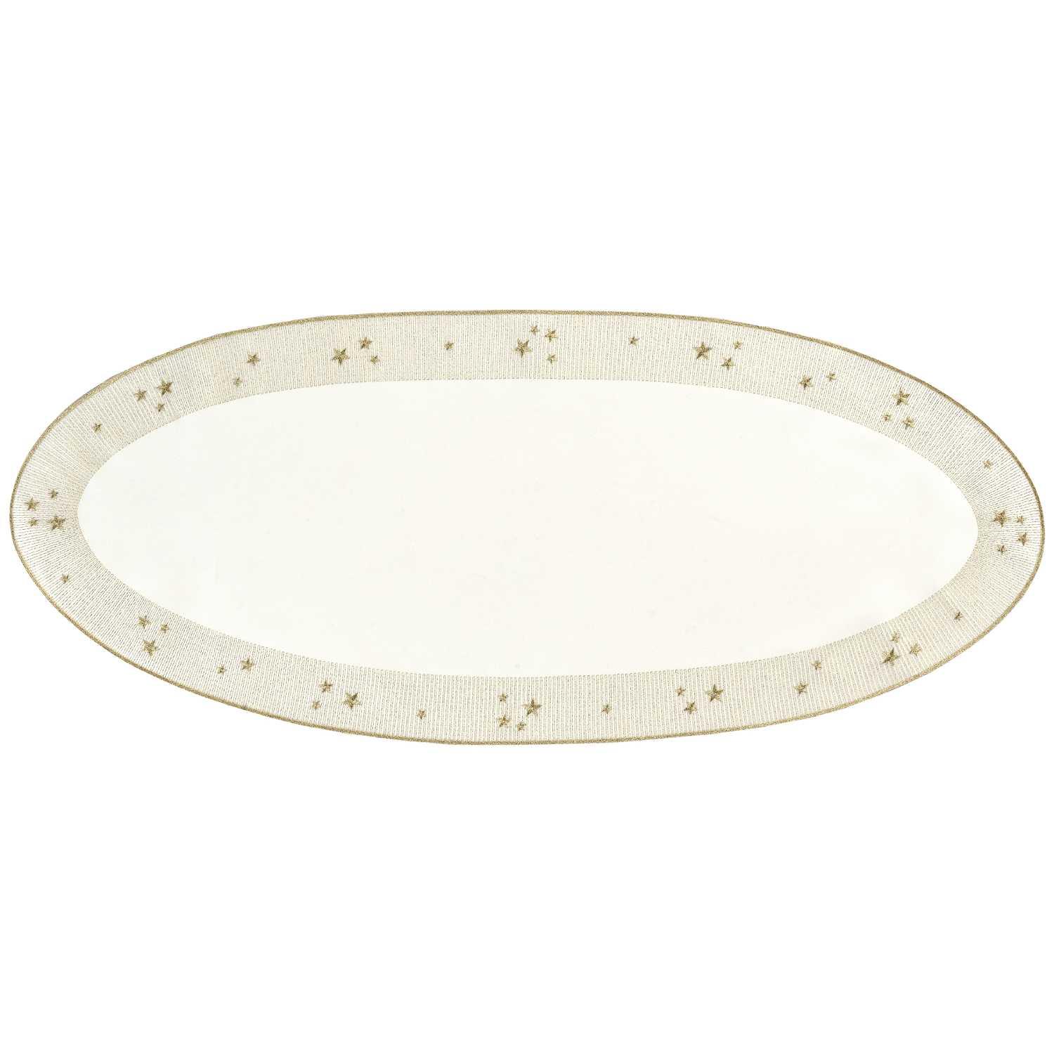 Ubrus oválný / prostírání Starlight, 36 x 88 cm, ecru