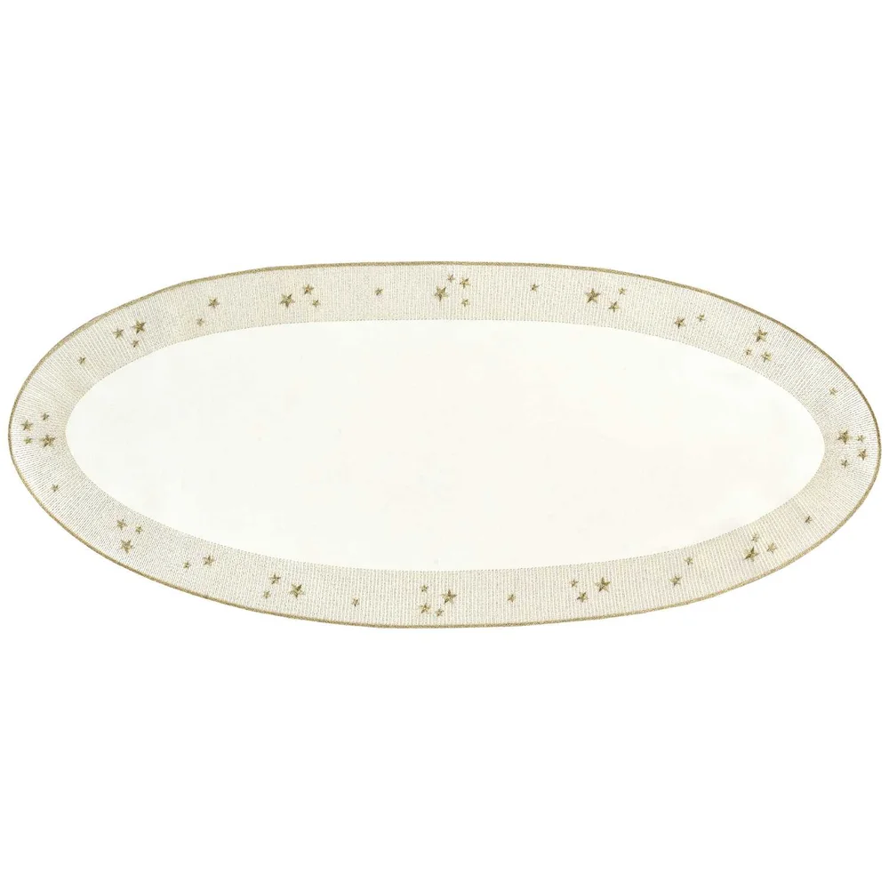 Ubrus oválný / prostírání Starlight, 36 x 88 cm, ecru