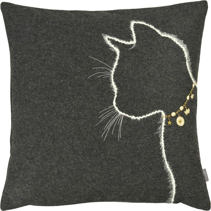 Vlněný povlak na polštář Lucy, 40 x 40 cm, graphite