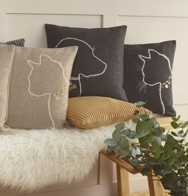 Vlněný povlak na polštář Lucy, 40 x 40 cm, graphite