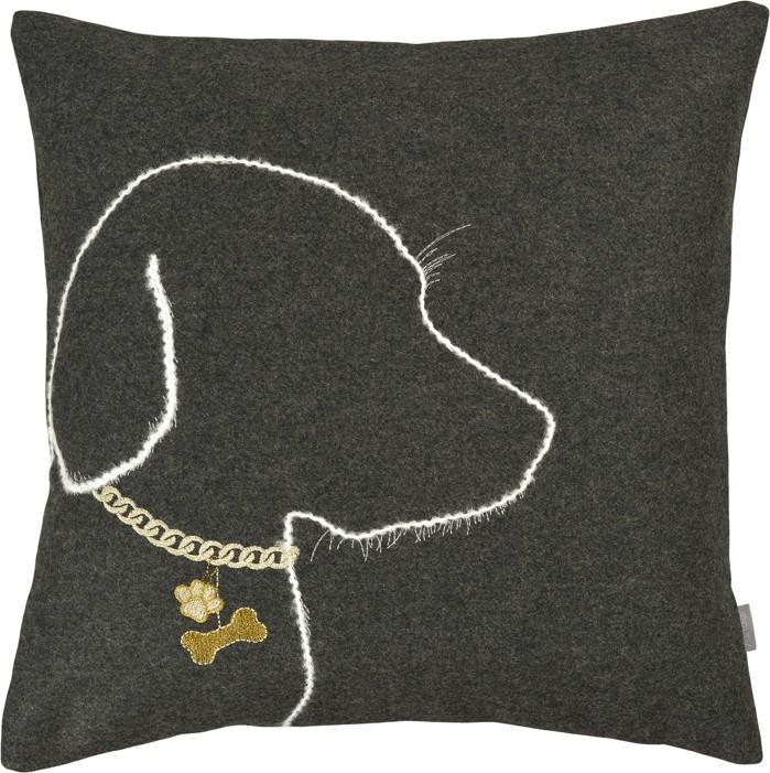 Vlněný povlak na polštář Milo, 40 x 40 cm, graphite