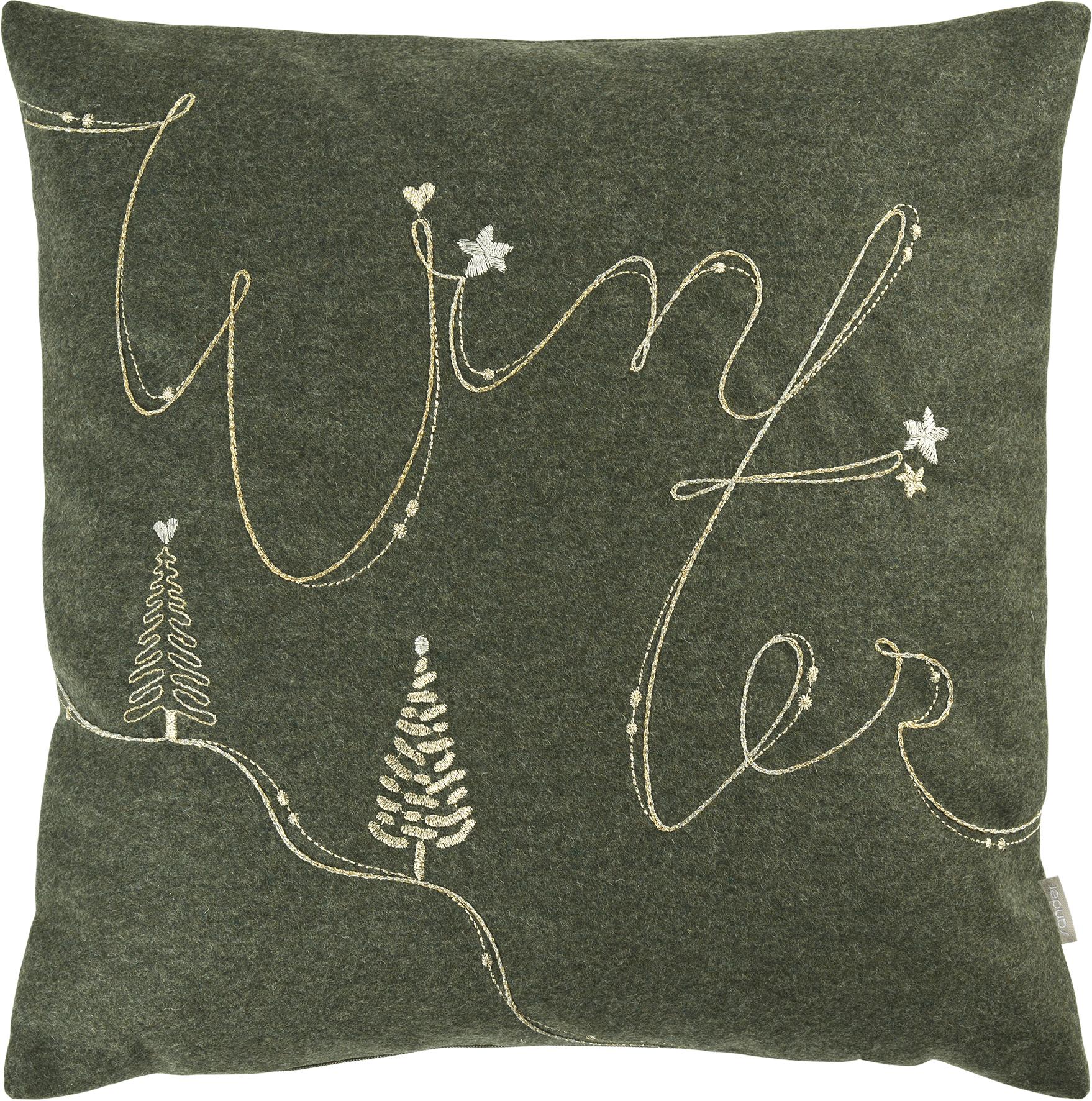 Sander It's Winter 40x40 hranatý - 02 dark green - Povlak na polštář