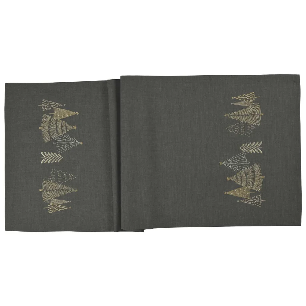 Běhoun na stůl Tiny Trees, 50 x 150 cm, graphite