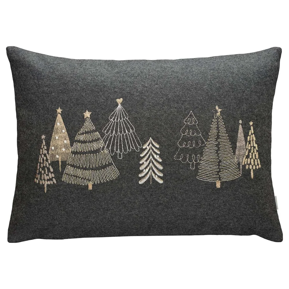 Vlněný povlak na polštář Tiny Trees 34 x 50 cm, graphite