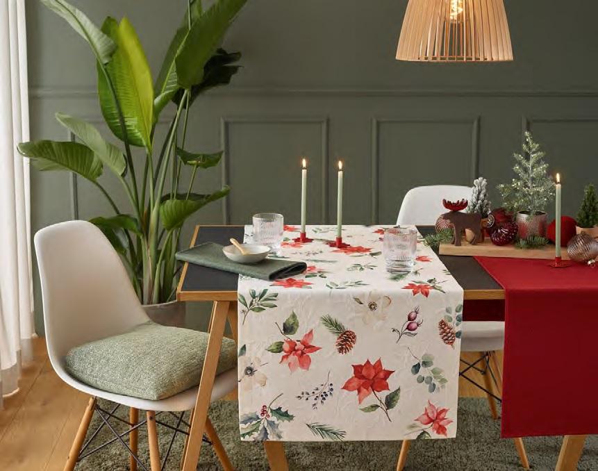 Sander X-mas Flowers 50x140 hranatý - 40 original - Stolní běhoun