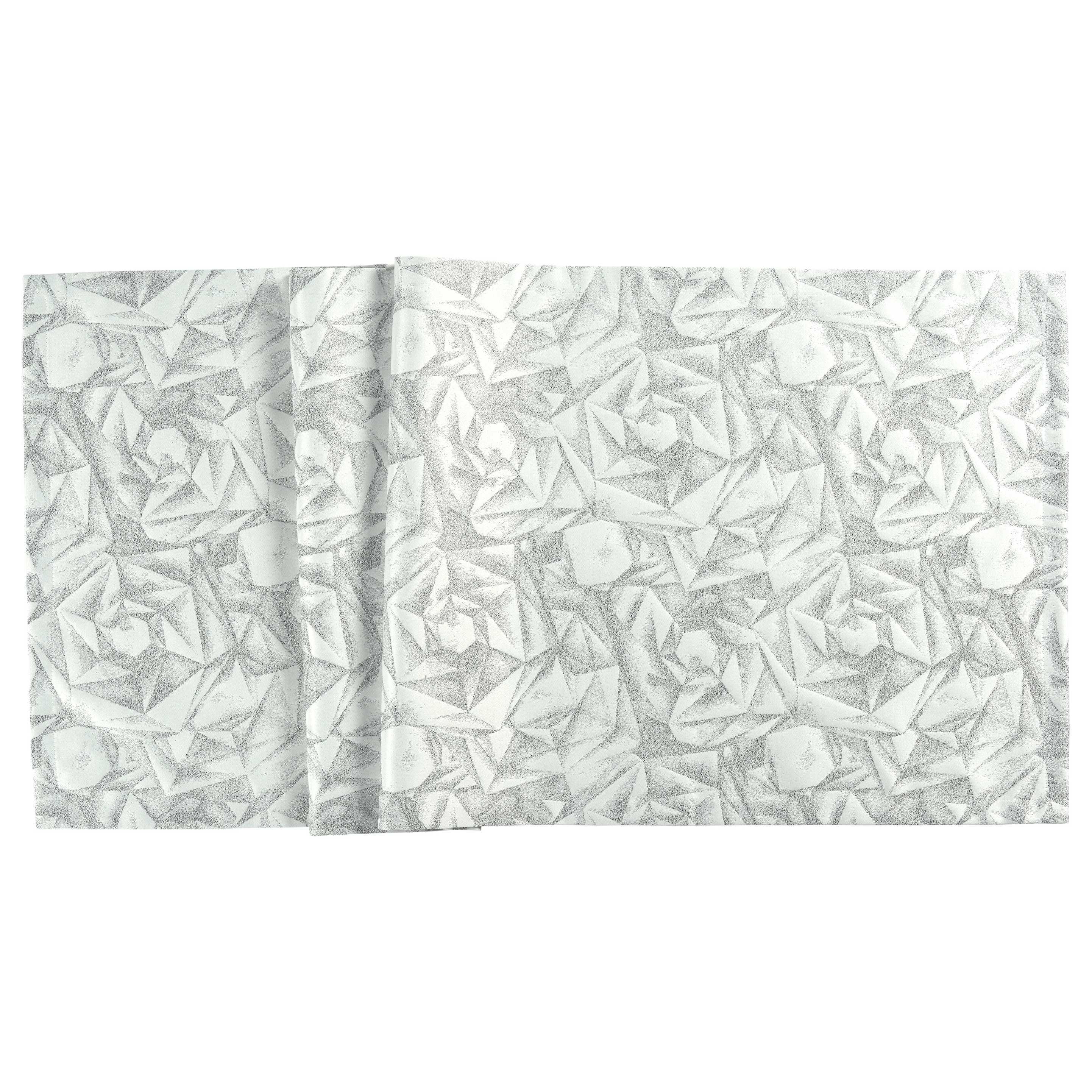 Žakárový běhoun na stůl Diamanti, 40 x 100 cm, platin/silver