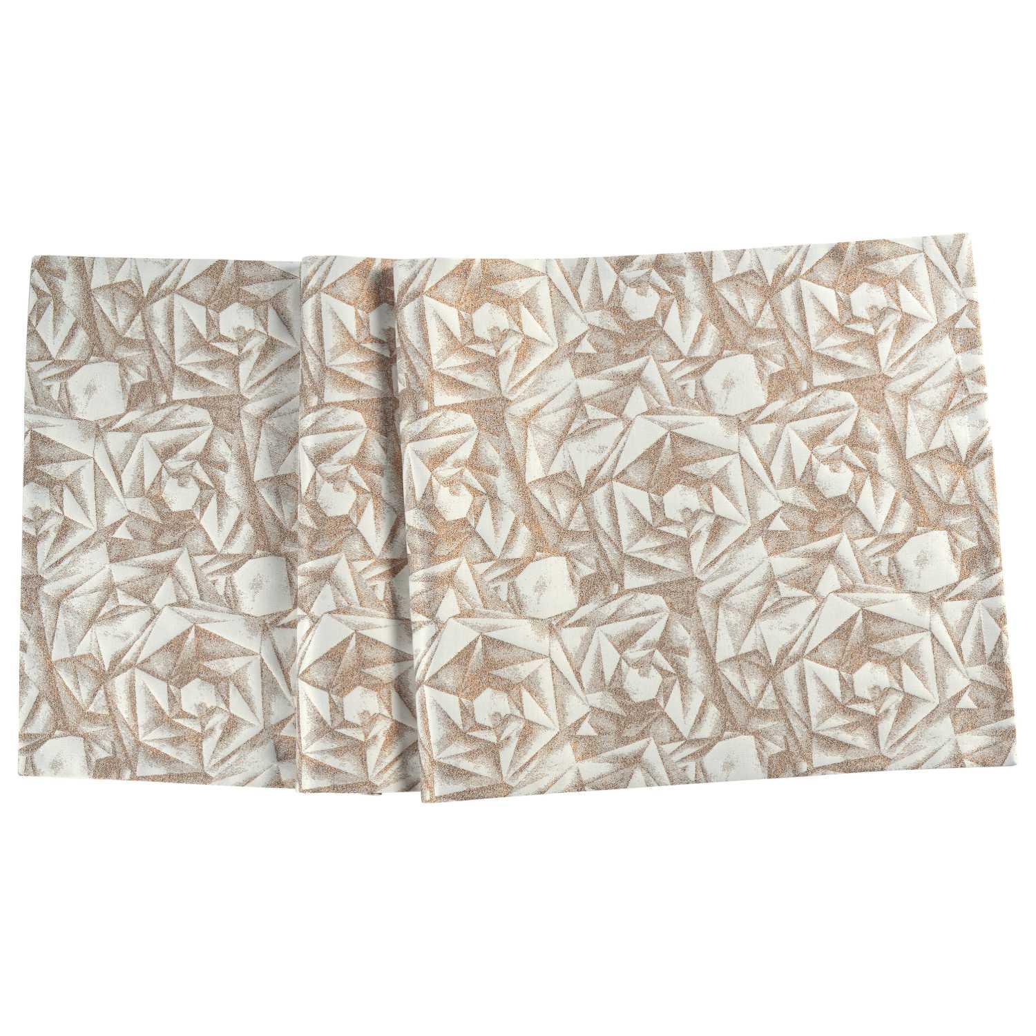 Žakárový běhoun na stůl Diamanti, 50 x 140 cm, ecru/copper