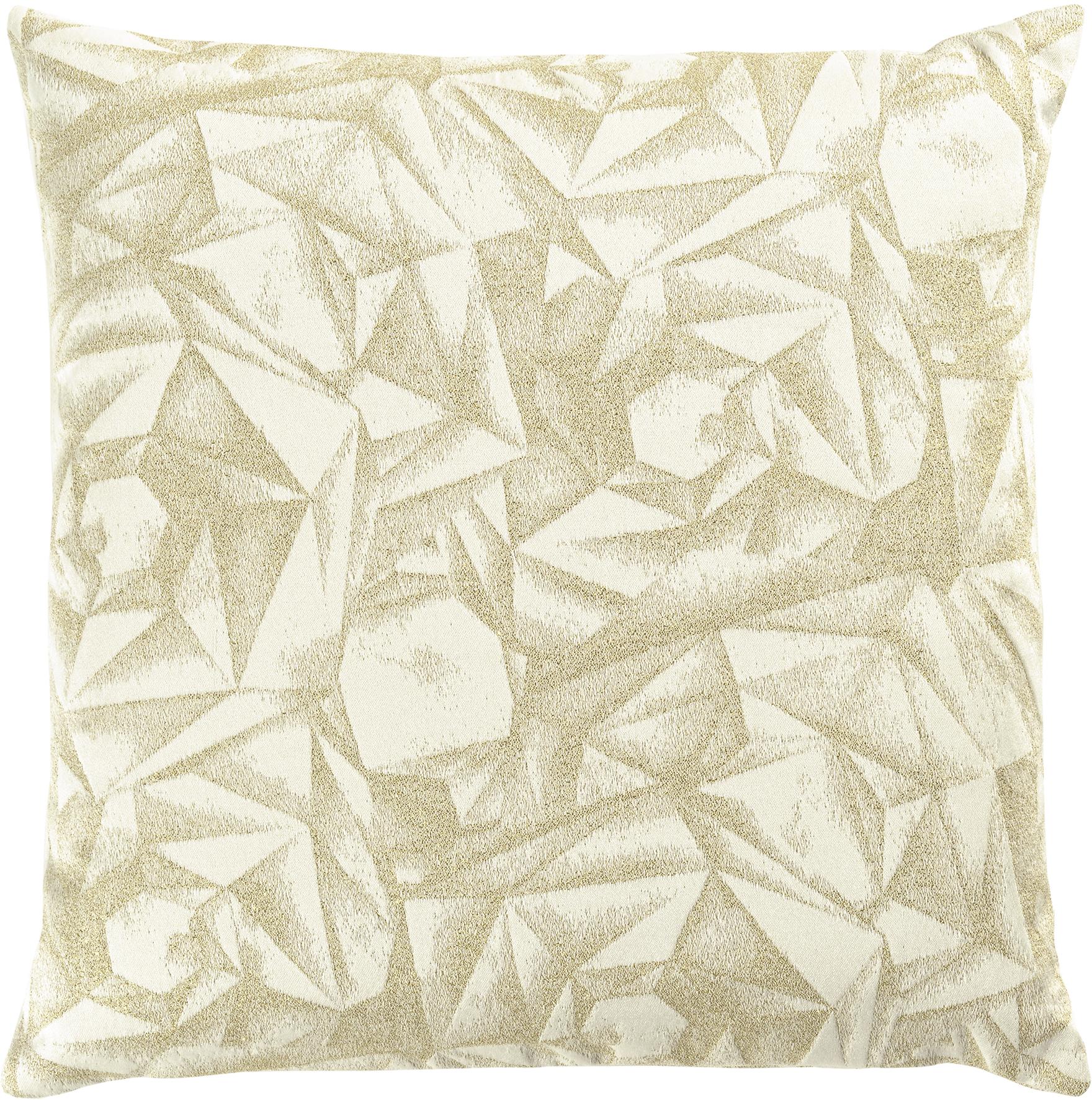 Žakárový povlak na polštář Diamanti, 50 x 50 cm, ecru/gold