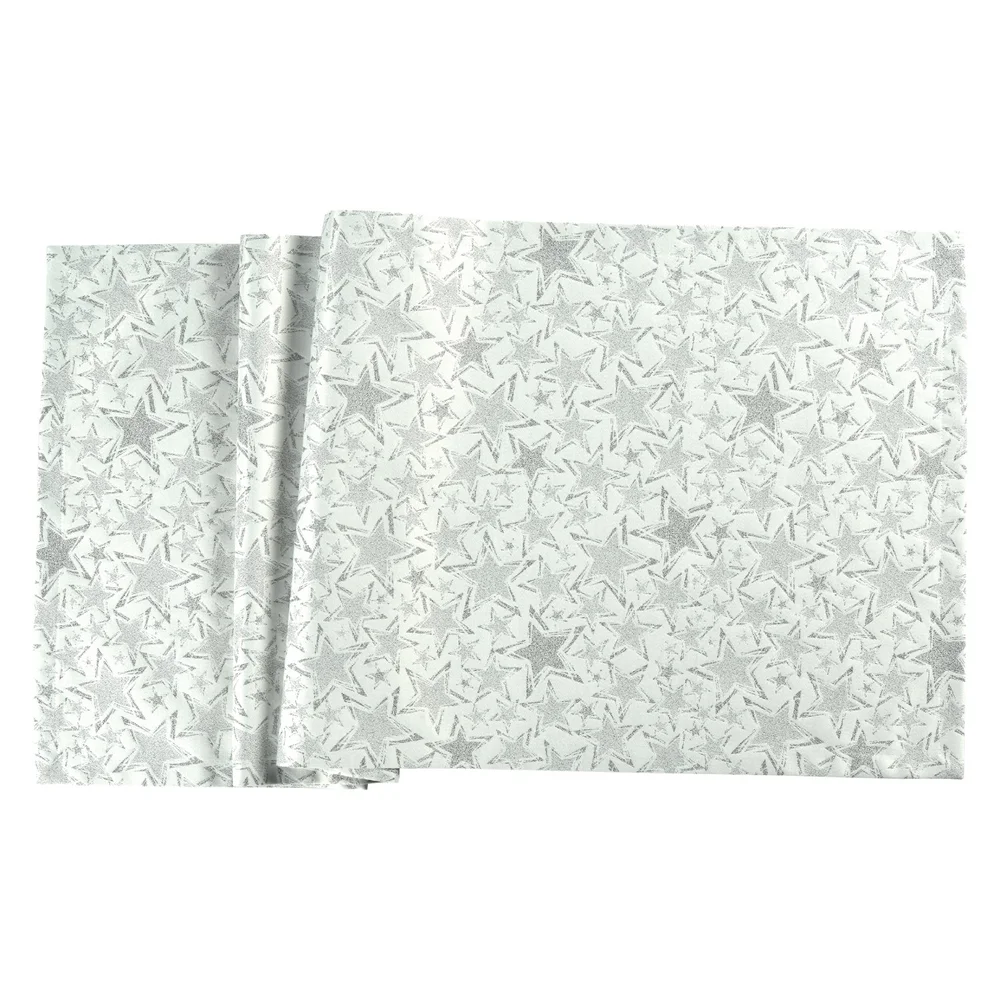 Ubrus Stelle, 130 x 170 cm, ecru / silver