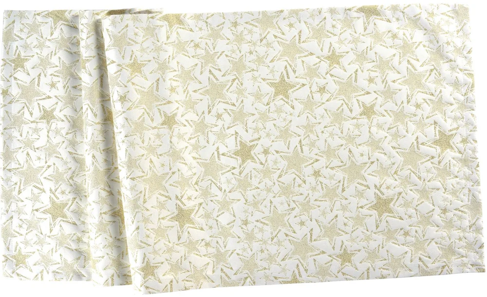 Běhoun na stůl Stelle, 40 x 100 cm, ecru / gold