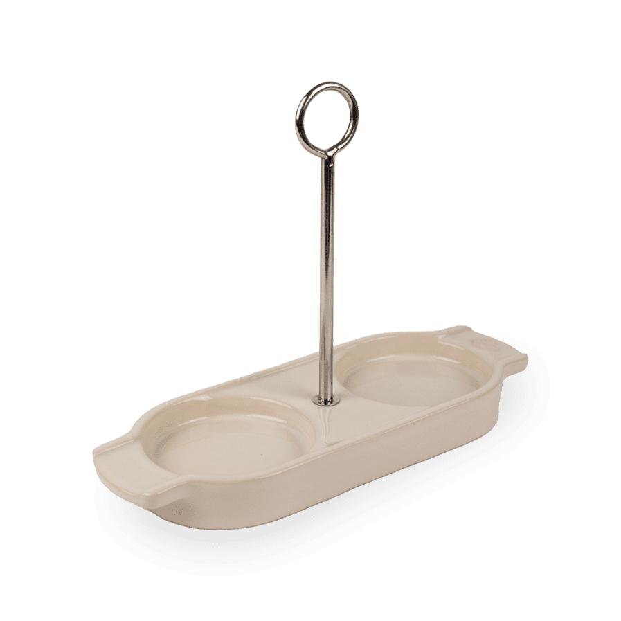 Keramický stojánek na mlýnky s rukojetí Linéa, slonová kost