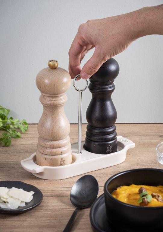 Keramický stojánek na mlýnky s rukojetí Linéa, slonová kost