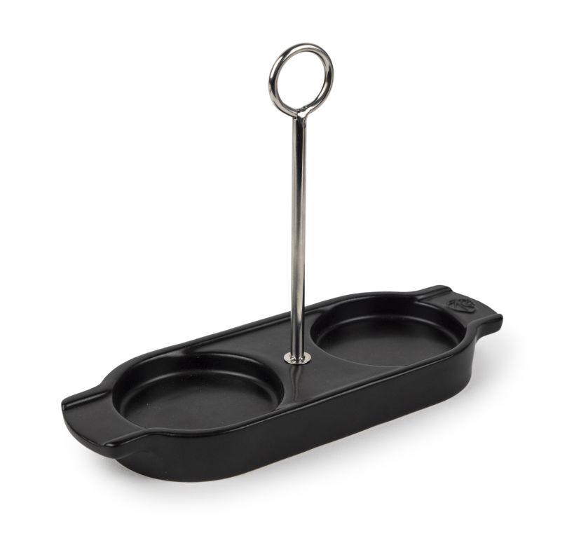 Keramický stojánek na mlýnky s rukojetí Linéa, černá