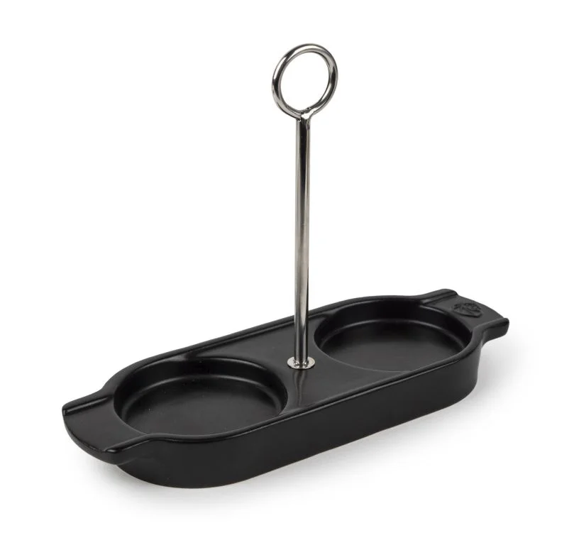 Keramický stojánek na mlýnky s rukojetí Linéa, černá