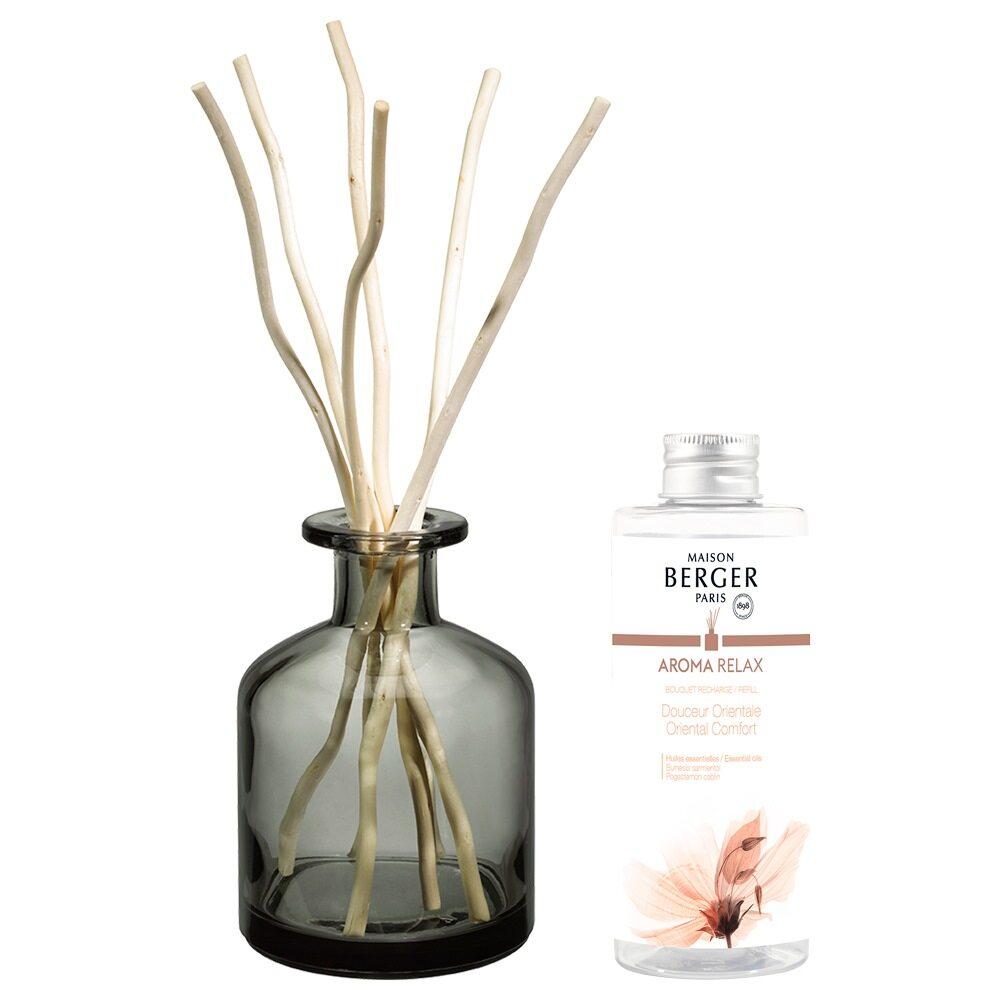 BERGER Aroma Relax difuzér s náplní Oriental Comfort/Sladký orient 0,18l šedý