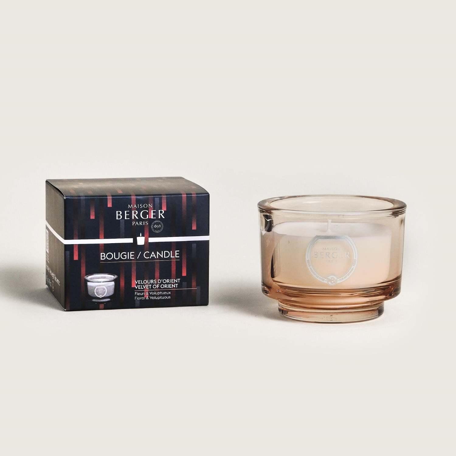 Svíčka Variation s vůní Samet z Orientu, 140 g, šedá