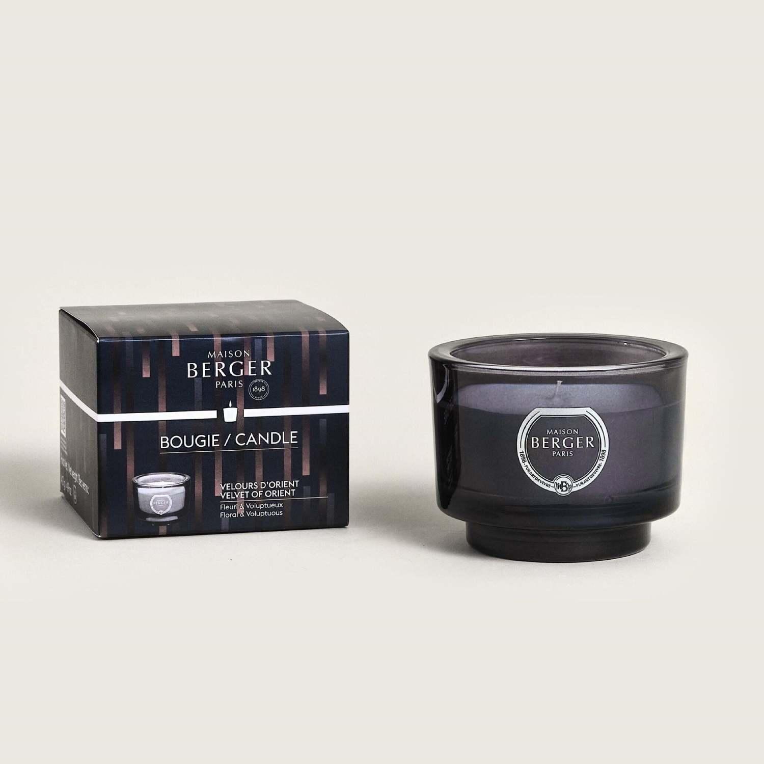 Svíčka Variation s vůní Samet z Orientu, 140 g, šedá