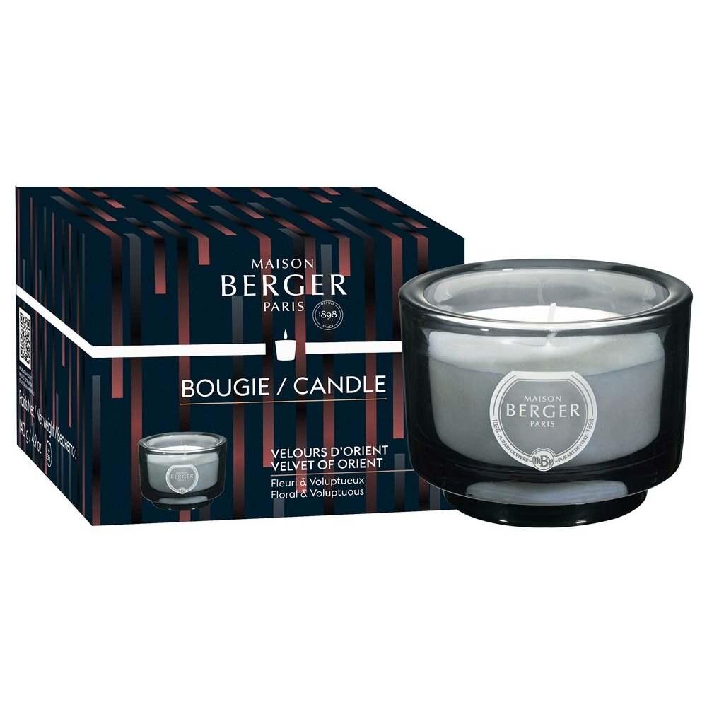 Svíčka Variation s vůní Samet z Orientu, 140 g, šedá