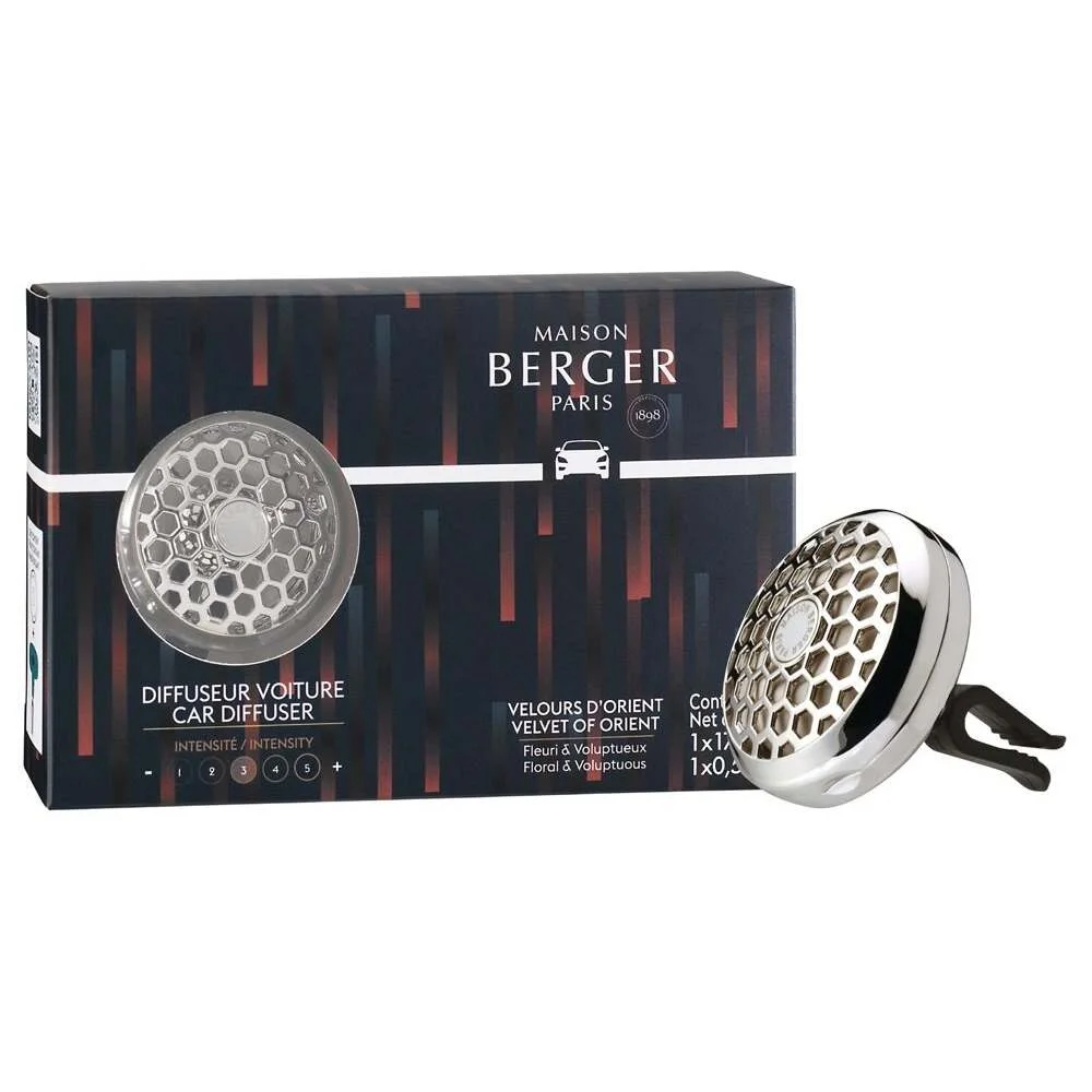 BERGER CAR difuzér do auta Variation Amber Tobacco/Jantarový tabák chromový(EOL)