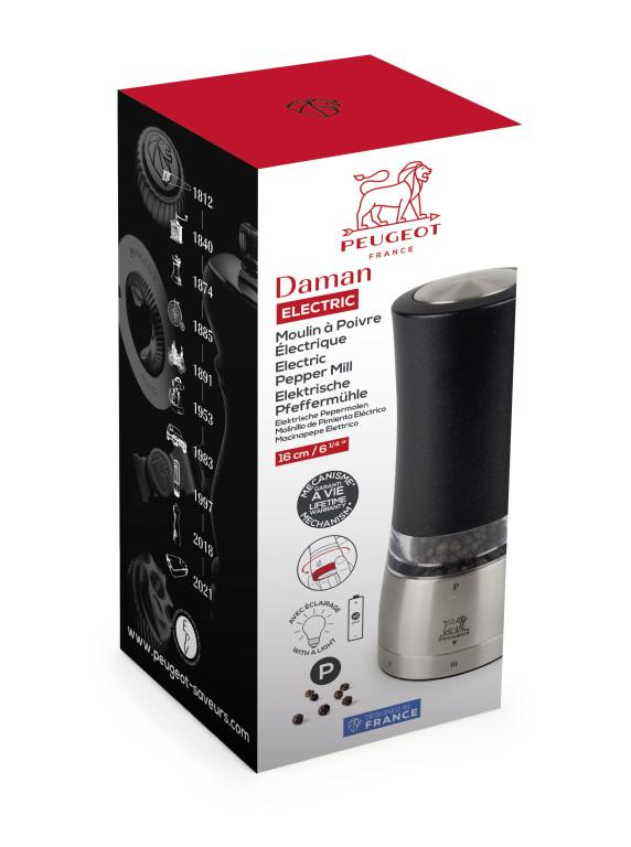 Elektrický mlýnek na pepř s osvětlením Daman u´Select, 16 cm