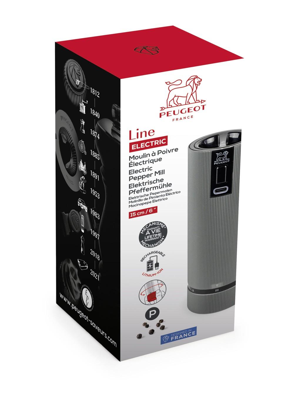 Elektrický dobíjecí mlýnek na pepř Line u´Select, 15 cm, karbonová