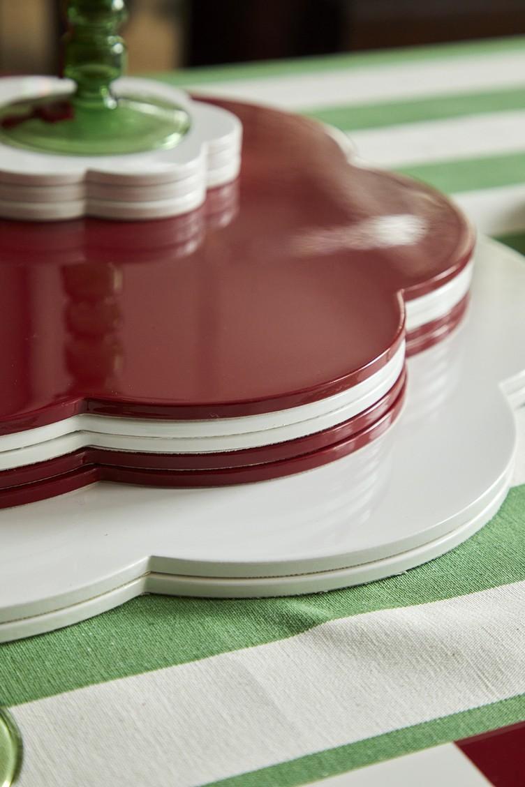 Lakované podtácky Scallop Coasters, Ø 12 cm, 4 ks, bílá