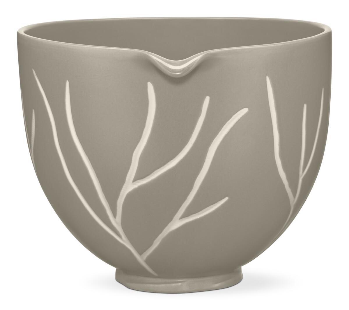 Keramická mísa 4,83l, Holé stromy, světle šedá