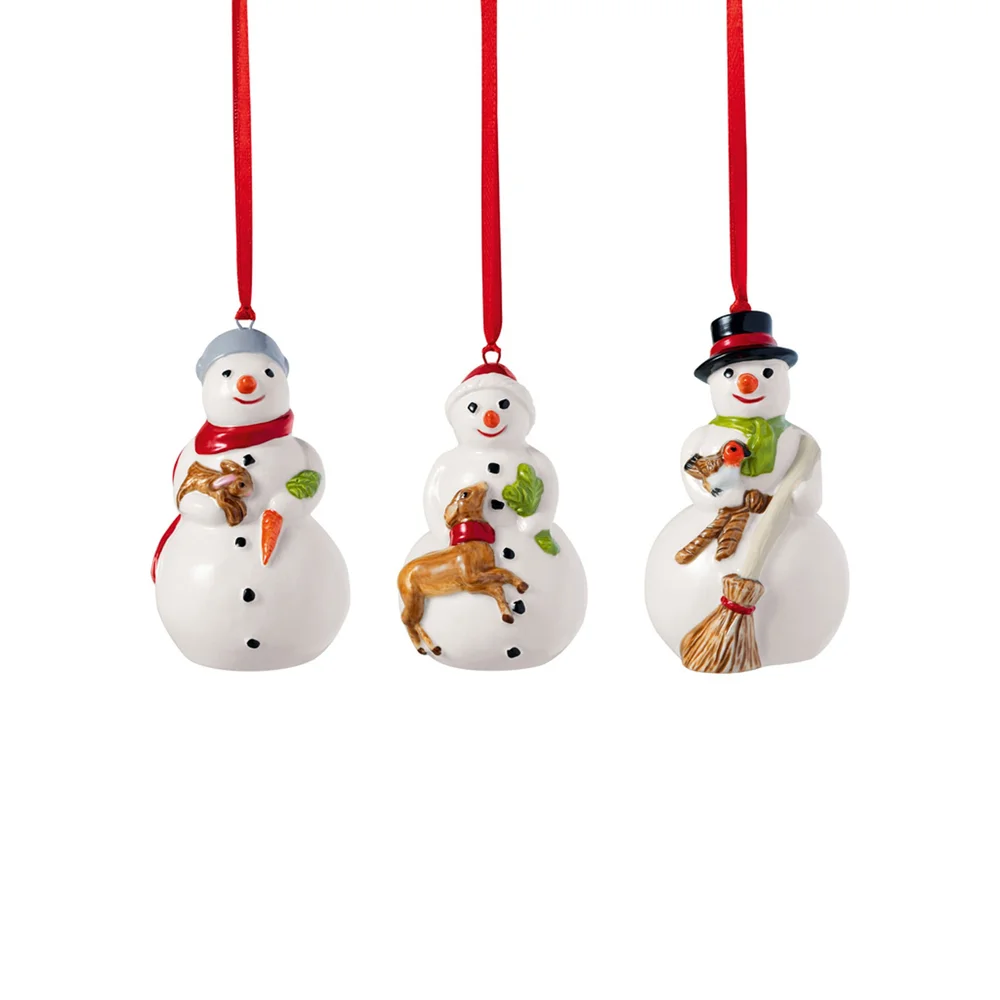 Závěsná vánoční dekorace Nostalgic Ornaments, Sněhuláci, 3 ks