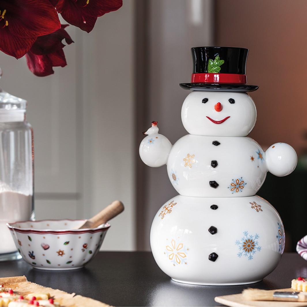 Porcelánová dóza na cukroví Christmas Toys Memory, Sněhulák 31 cm