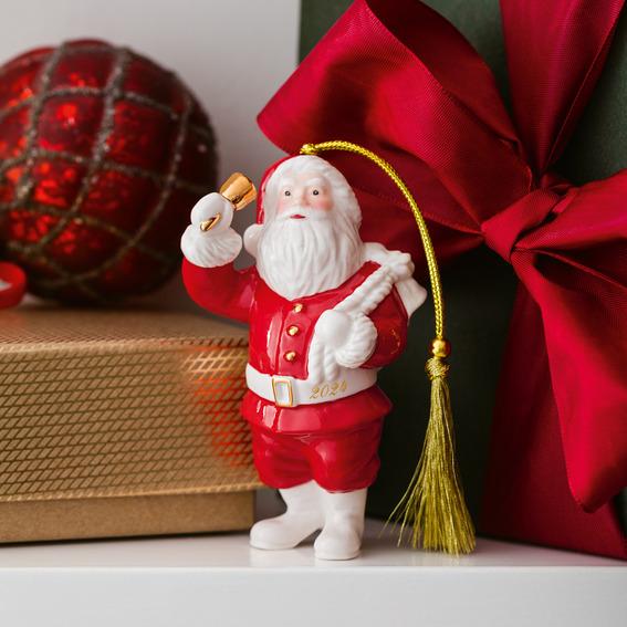 Závěsná porcelánová ozdoba Christmas Classics, Santa, 10,4 cm