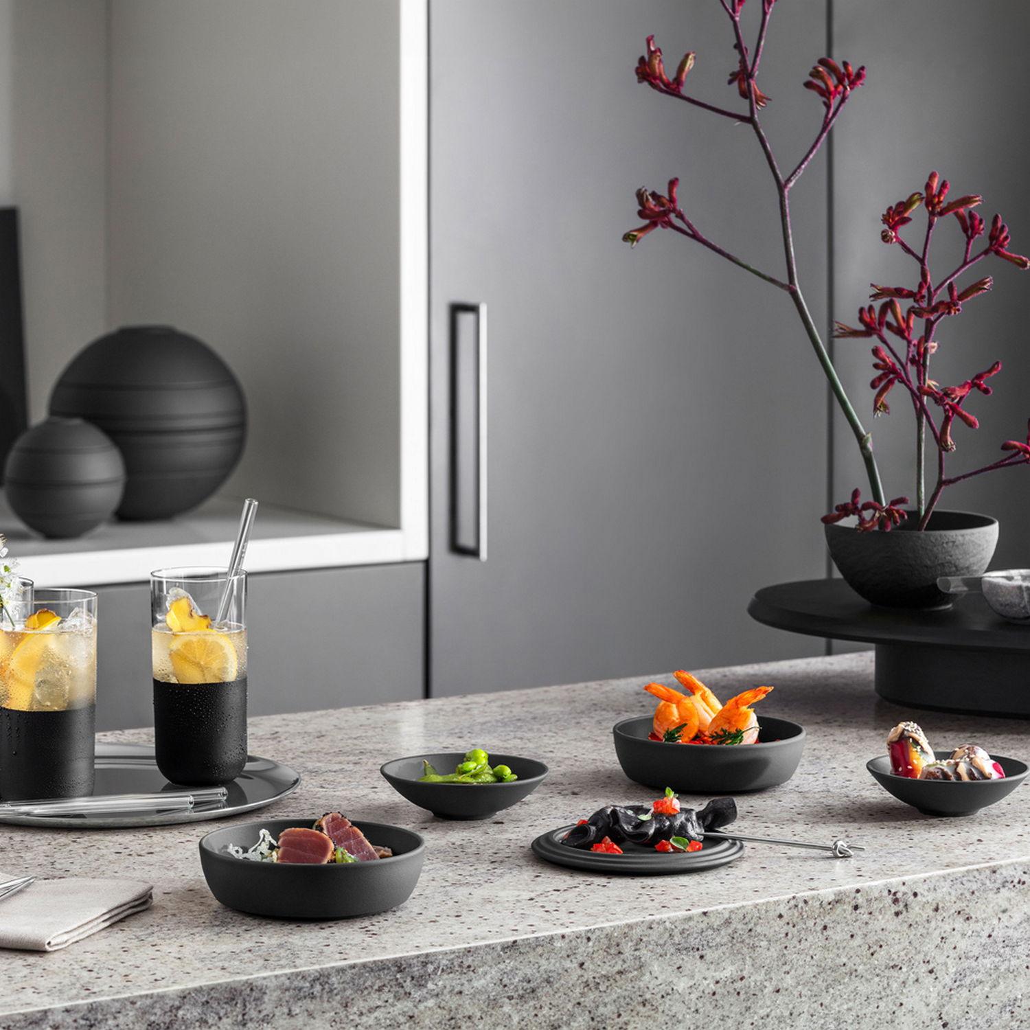 La petite Boule jídelní sada, černá, 5 ks