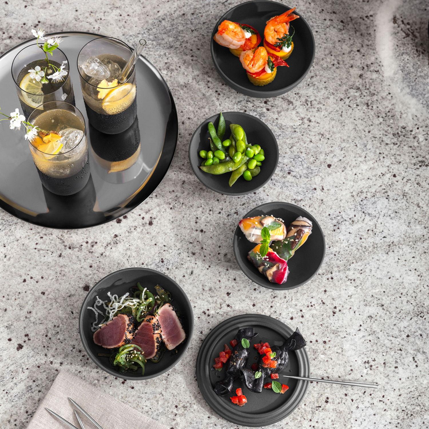 La petite Boule jídelní sada, černá, 5 ks