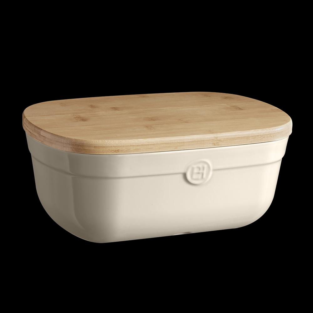 Keramický chlebník s víkem, 35,5 x 24,5 cm, granátově červená