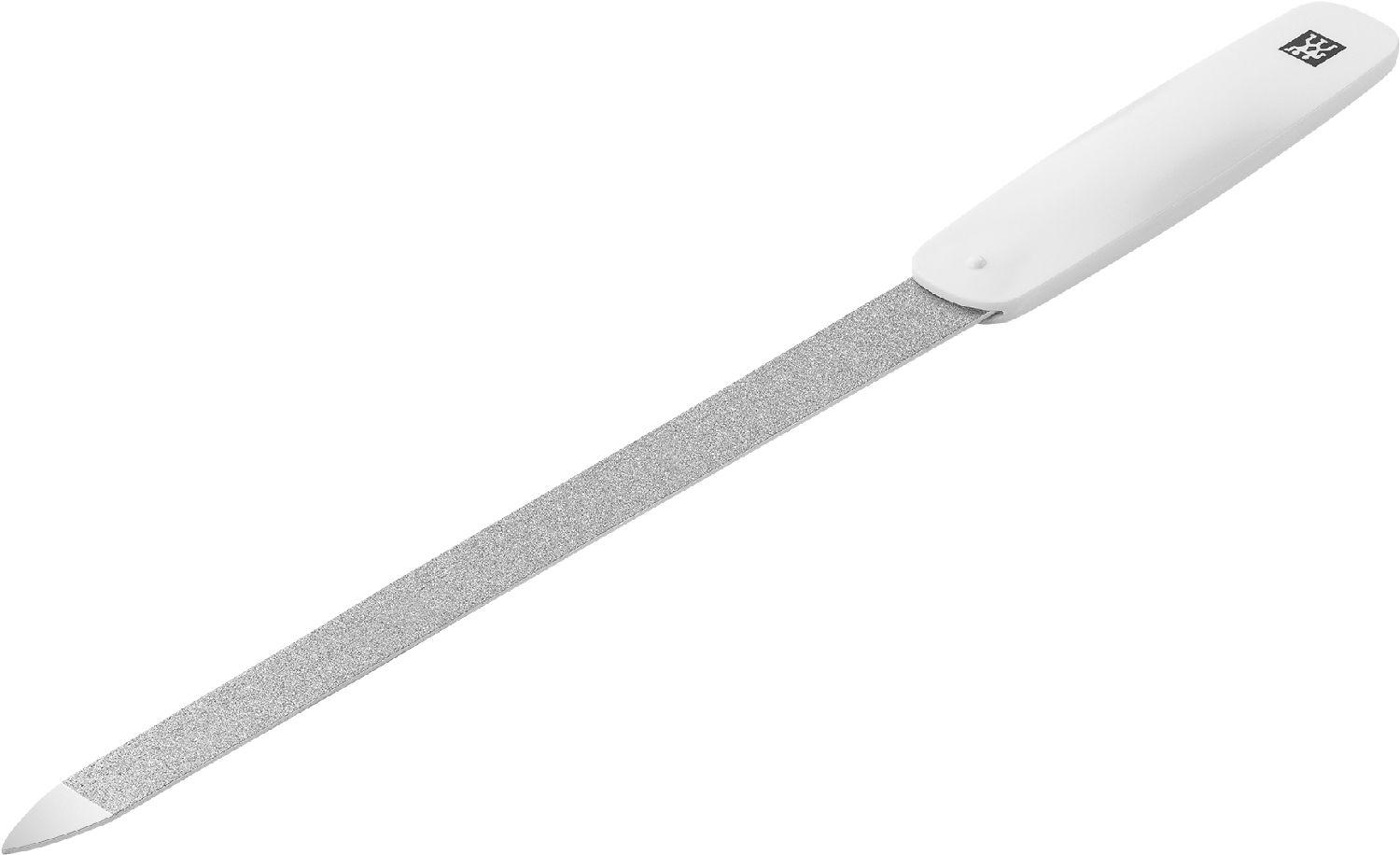 Safírový pilník Classic Inox, 18 cm, bílý
