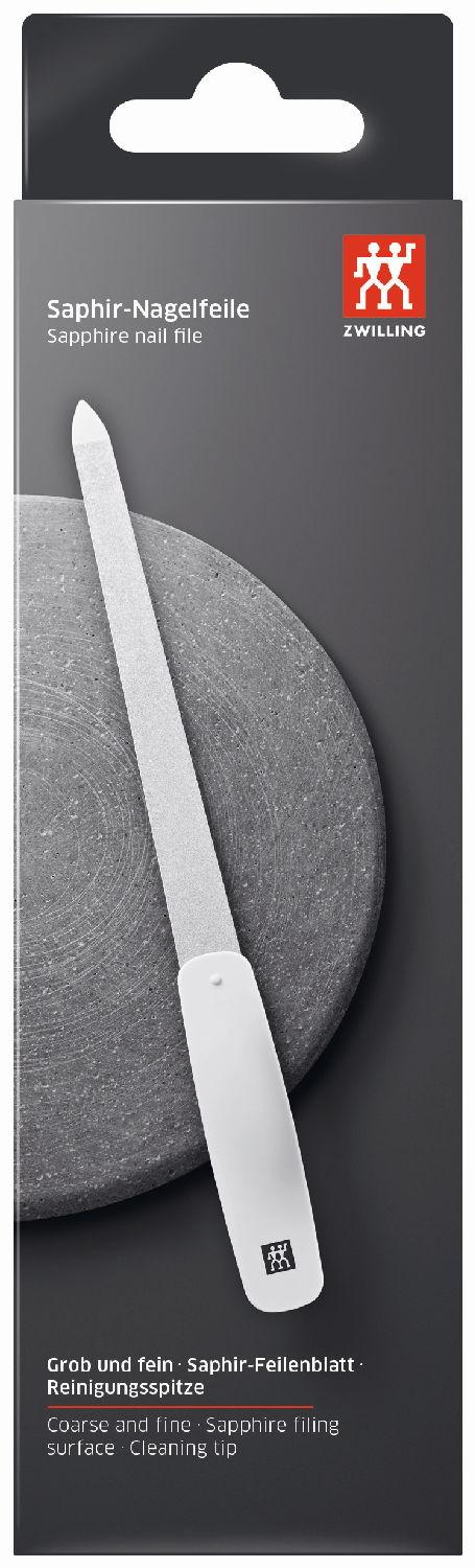 Safírový pilník Classic Inox, 18 cm, bílý