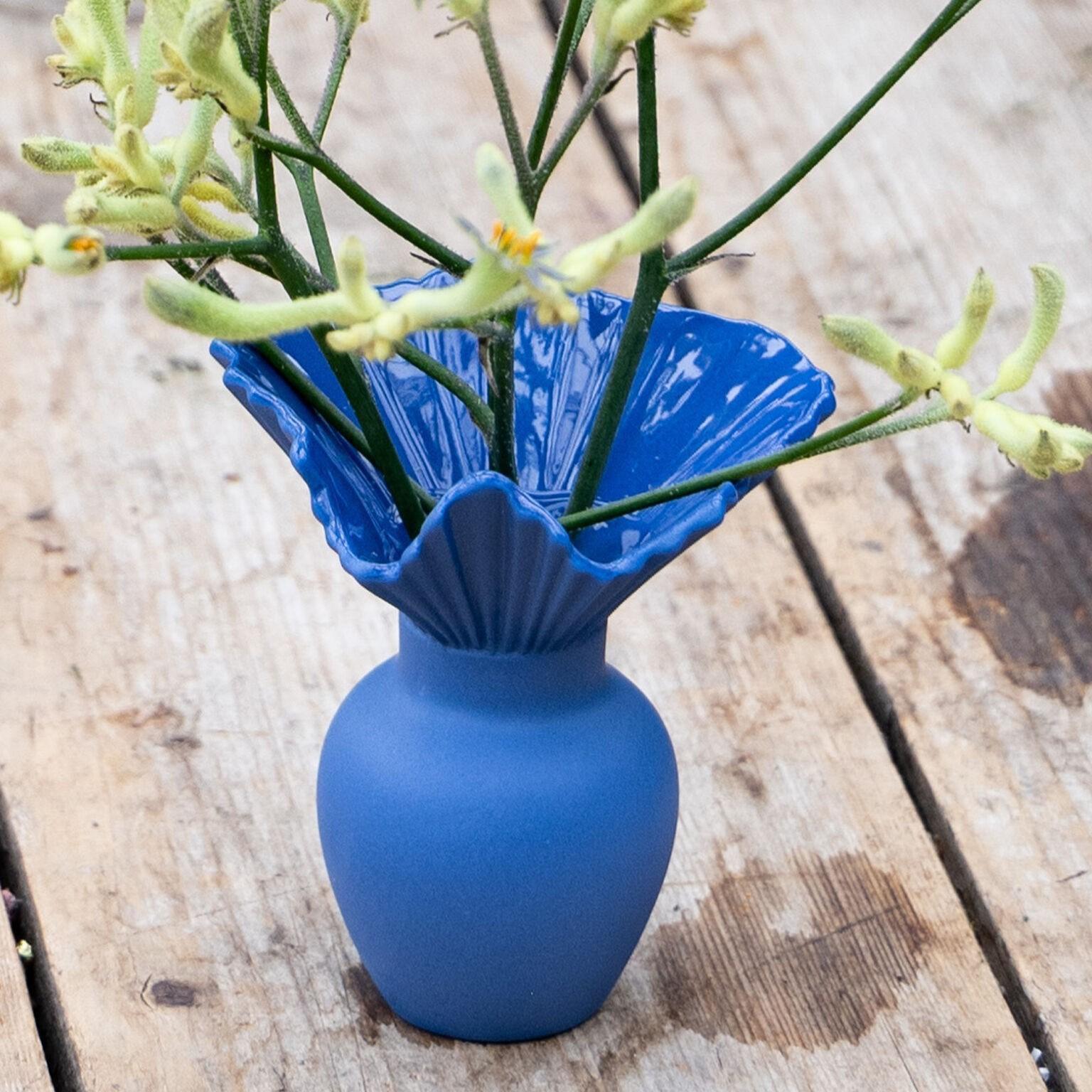 Mini váza Falda,10 cm, Midnight modrá