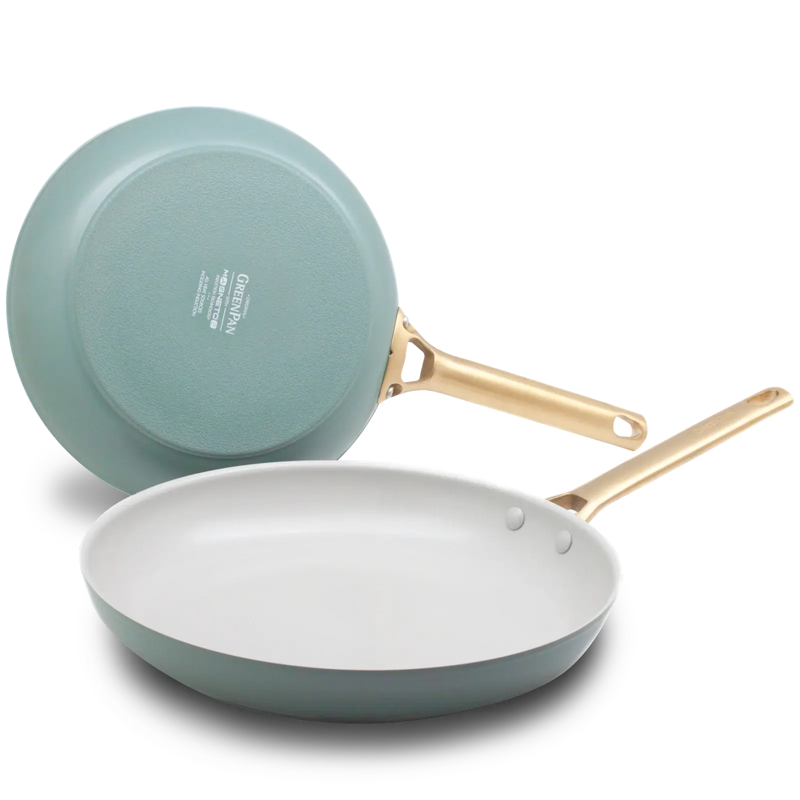 Sada 2 nepřilnavých keramických pánví Padova 20 + 28 cm, pastelově zelená