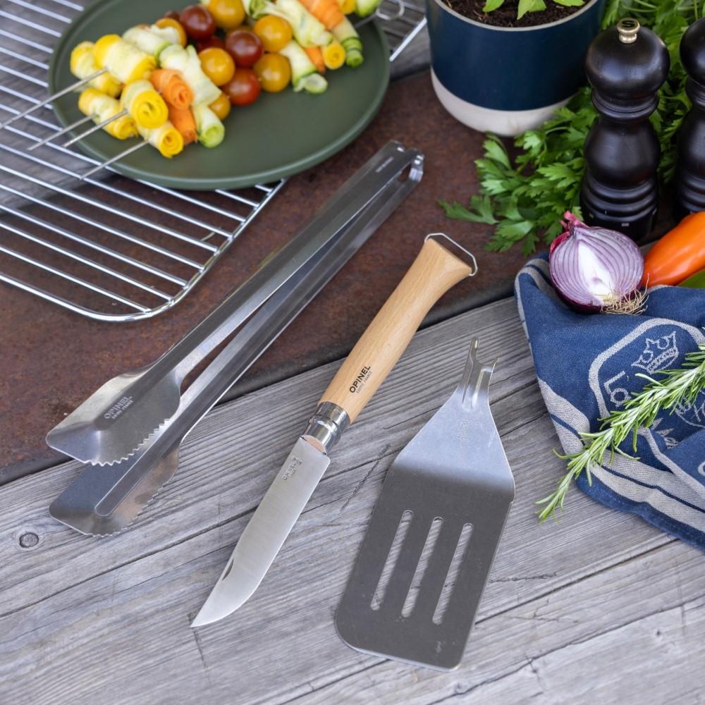 BBQ set, nůž N°12, obracečka, kleště