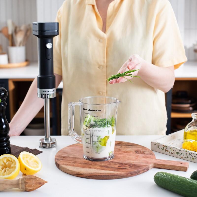 Bezdrátový tyčový mixér GO s příslušenstvím (bez baterie), 5KHBRV05BM, černá mat 