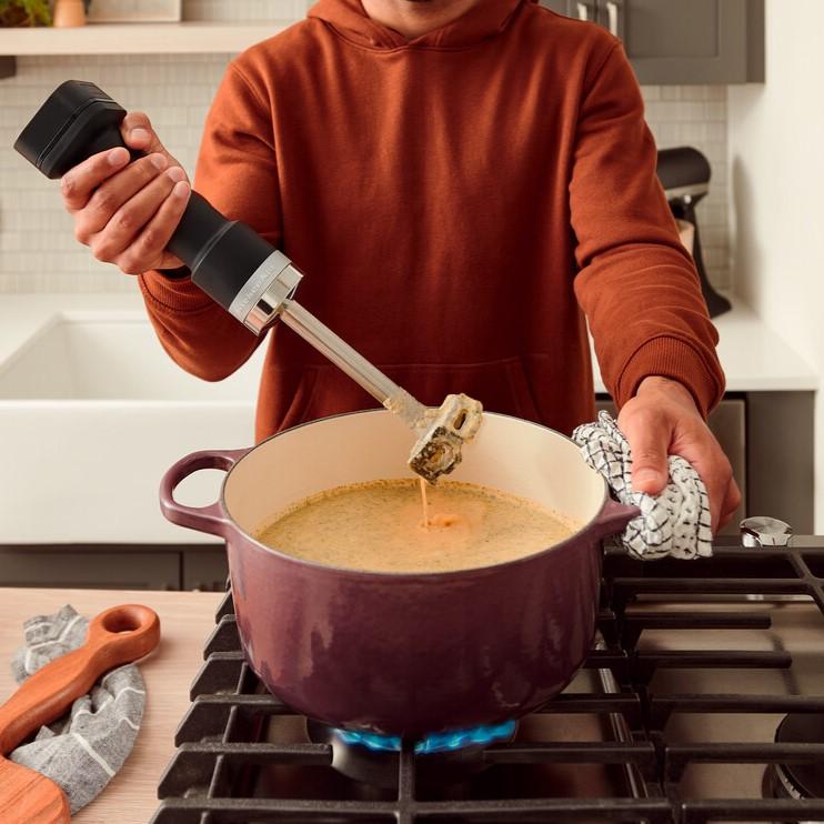 Bezdrátový tyčový mixér GO s příslušenstvím (bez baterie), 5KHBRV05BM, černá mat 