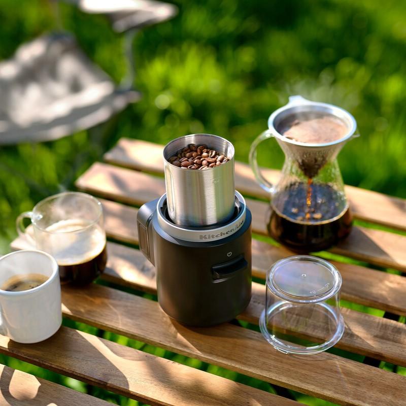 Bezdrátový mlýnek na kávu GO s baterií, 5KBGR111, černá mat 