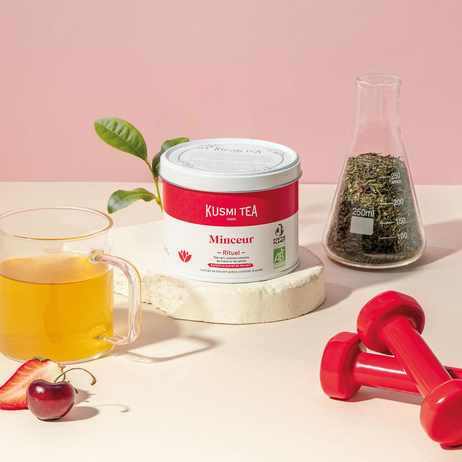 Sypaný zelený čaj na zrychlení metabolismu Slim Ritual, kovová dóza 100 g