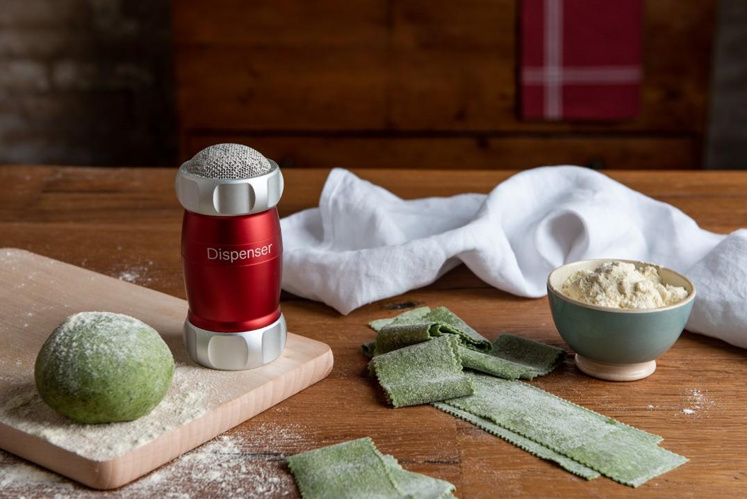 Moučenka/cukřenka na moučkový cukr Dispenser, 16 cm, stříbrná